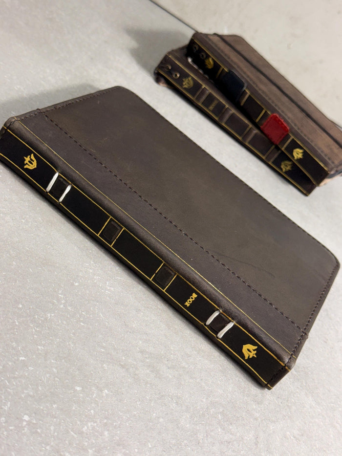 Handmade Leather Samsung tab A9+ A11+ Cover, Book Style Case with Pen Holder