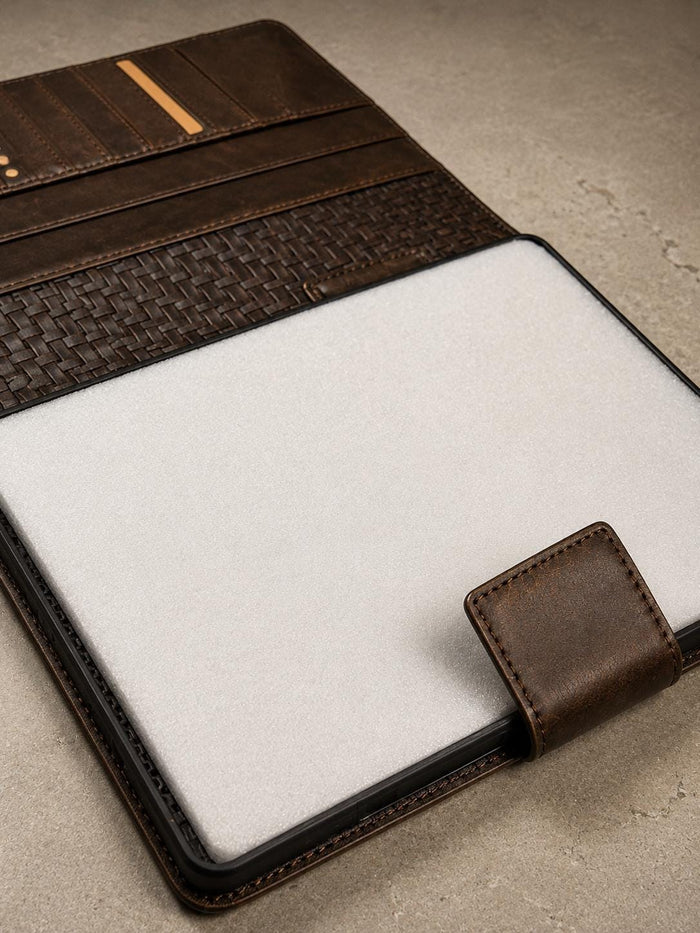 Handmade Leather Samsung tab A9+ A11+ Cover, Book Style Case with Pen Holder