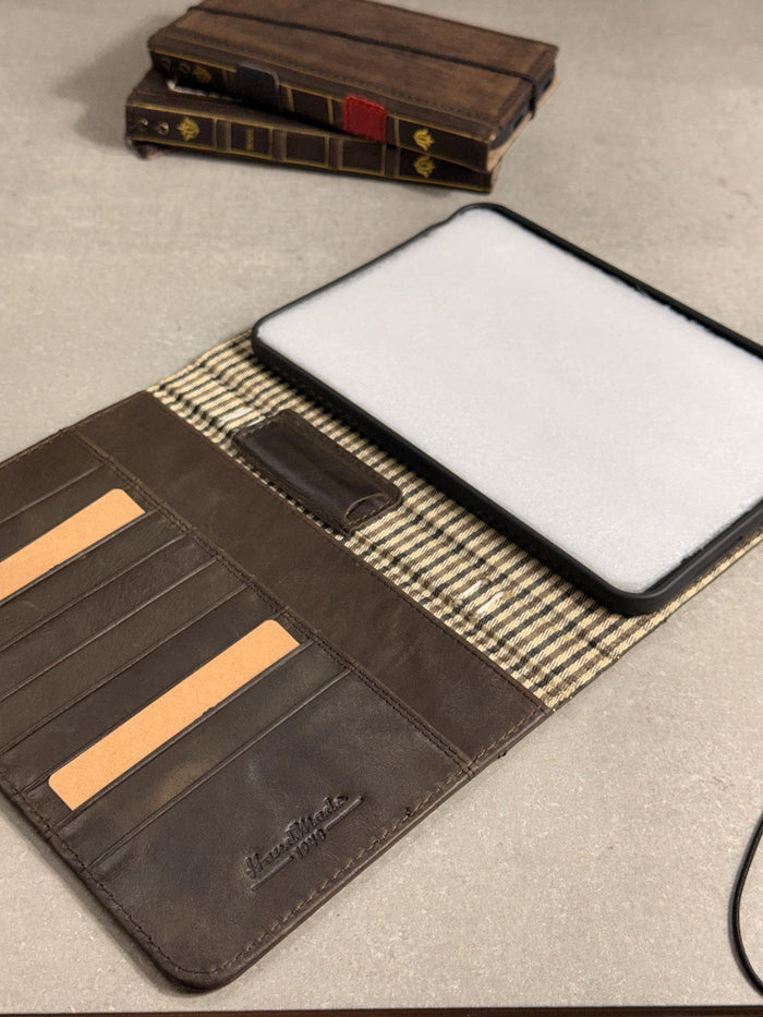 Handmade Leather Samsung tab A9+ A11+ Cover, Book Style Case with Pen Holder