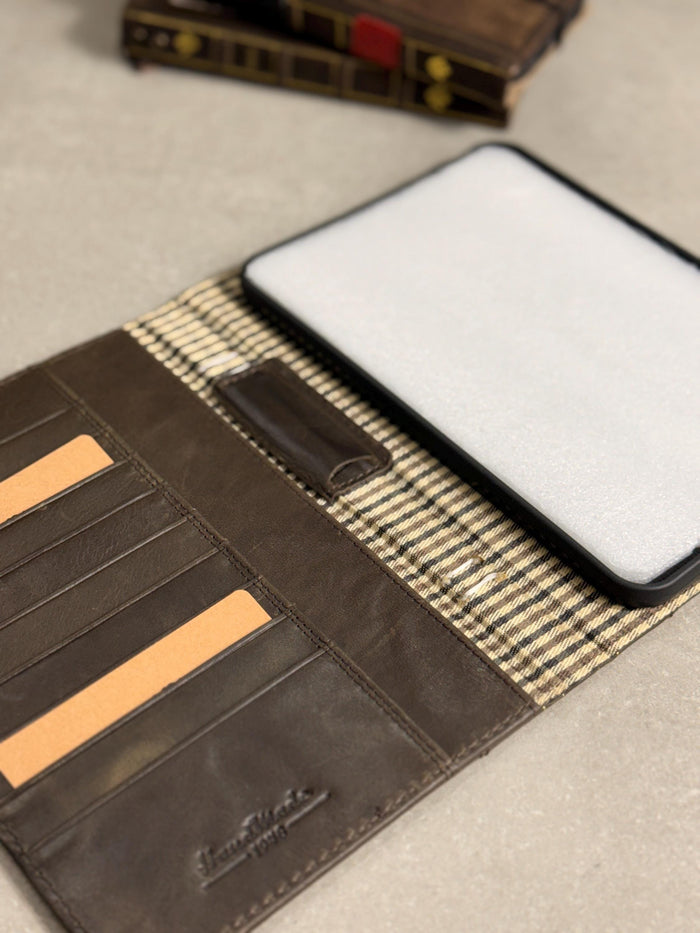 Handmade Leather Samsung tab A9+ A11+ Cover, Book Style Case with Pen Holder