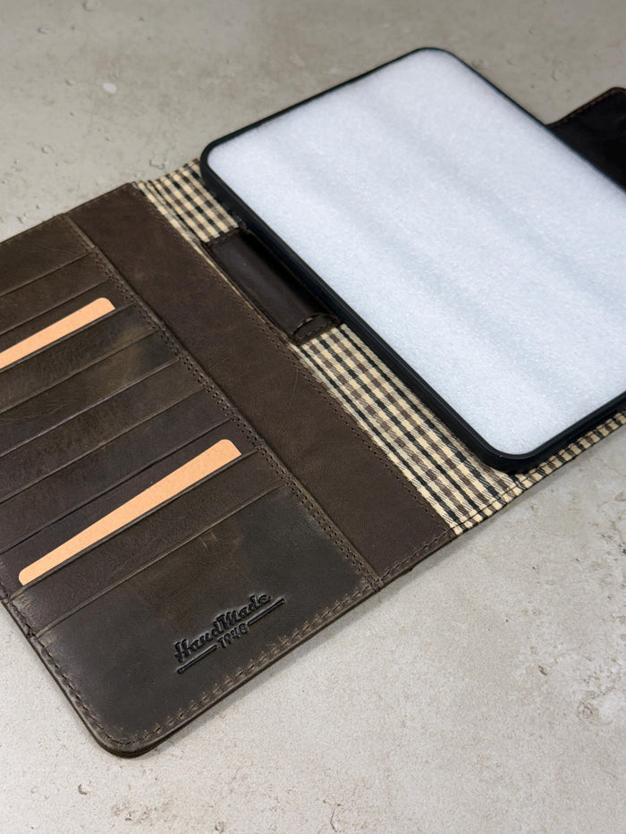 Handmade Leather Samsung tab A9+ A11+ Cover, Book Style Case with Pen Holder