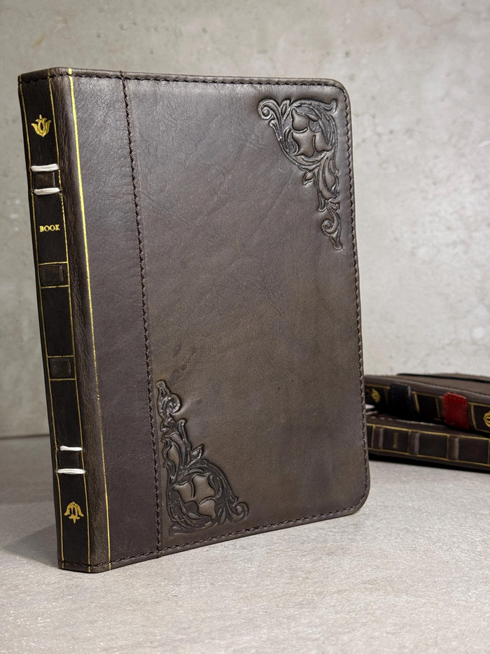 Handmade Leather Samsung tab A9+ A11+ Cover, Book Style Case with Pen Holder