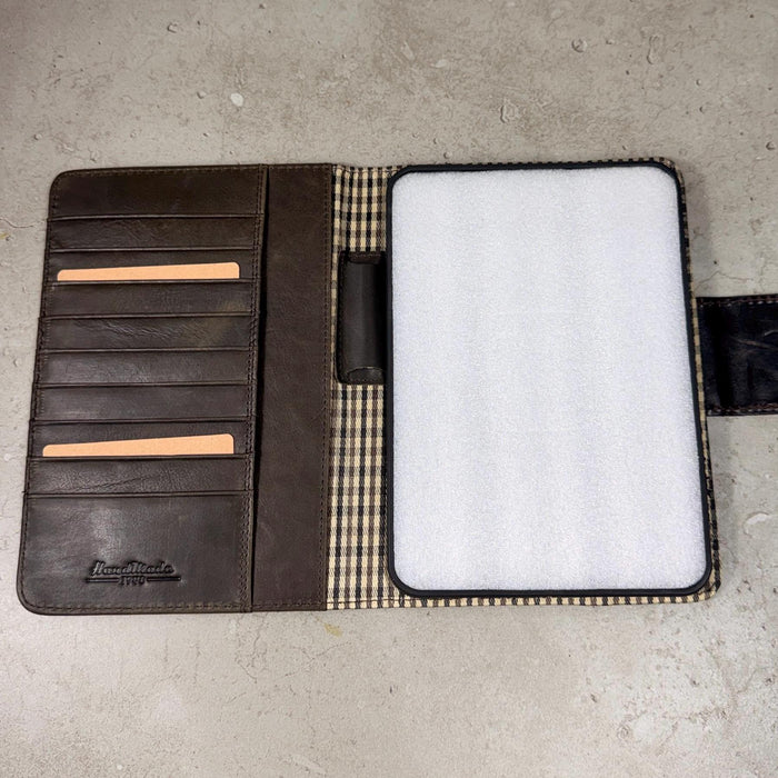 Handmade Leather Samsung tab A9+ A11+ Cover, Book Style Case with Pen Holder