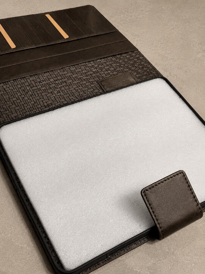 Handmade Leather Samsung tab A9+ A11+ Cover, Book Style Case with Pen Holder