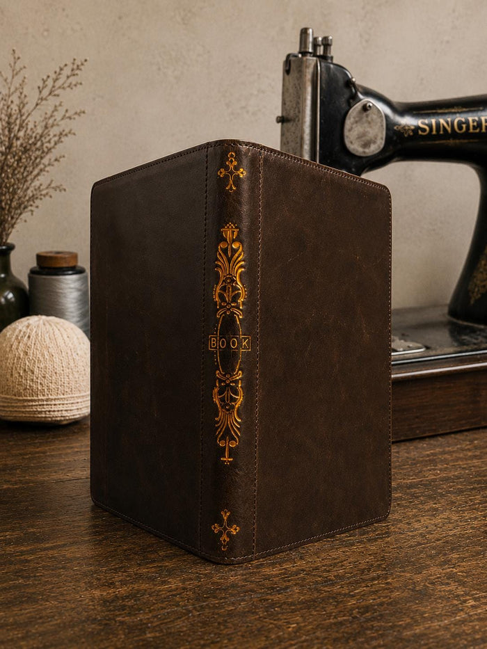 Handmade Leather Samsung tab A9+ A11+ Cover, Book Style Case with Pen Holder