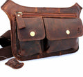 Handmade Leather Shoulder Bag: Vintage Crossbody Waist Pouch