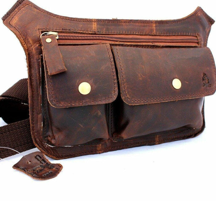 Handmade Leather Shoulder Bag: Vintage Crossbody Waist Pouch