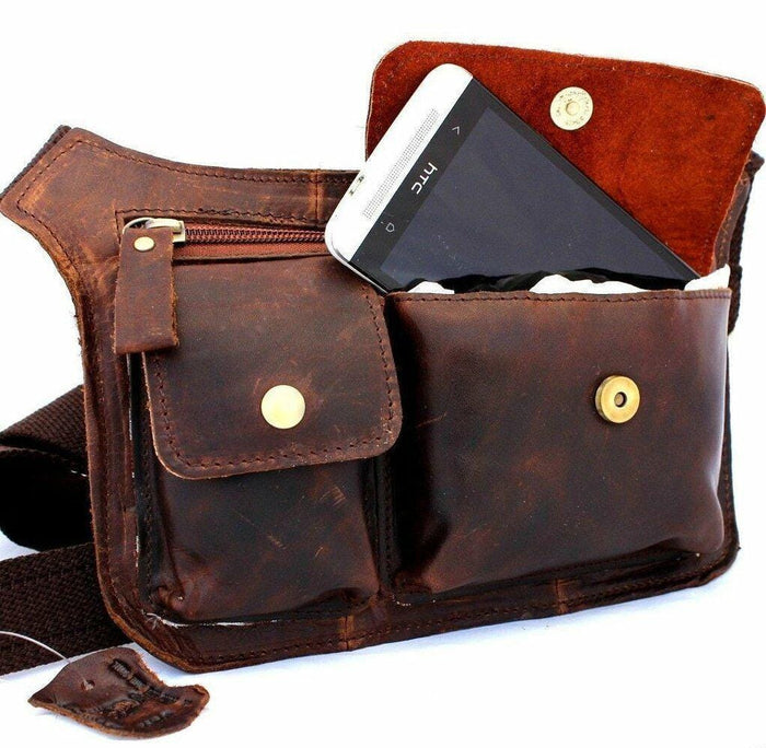 Handmade Leather Shoulder Bag: Vintage Crossbody Waist Pouch