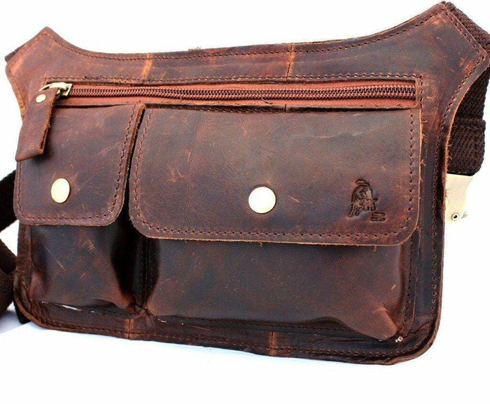 Handmade Leather Shoulder Bag: Vintage Crossbody Waist Pouch
