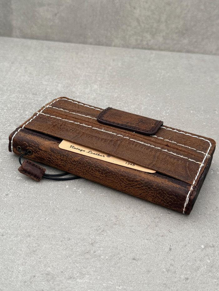 Handmade Leather Wallet Book Case for Galaxy Z Fold