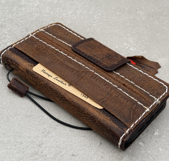 Handmade Leather Wallet Book Case for Galaxy Z Fold