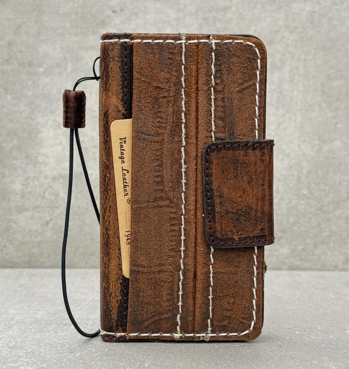 Handmade Leather Wallet Book Case for Galaxy Z Fold