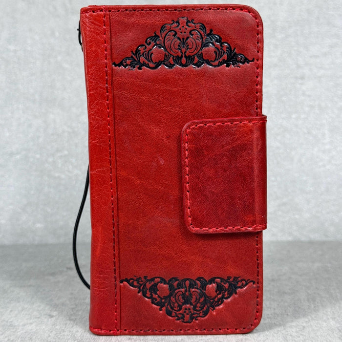 Handmade Leather Wallet Book Cover for Galaxy Z Fold 2/3/4/5/6/7