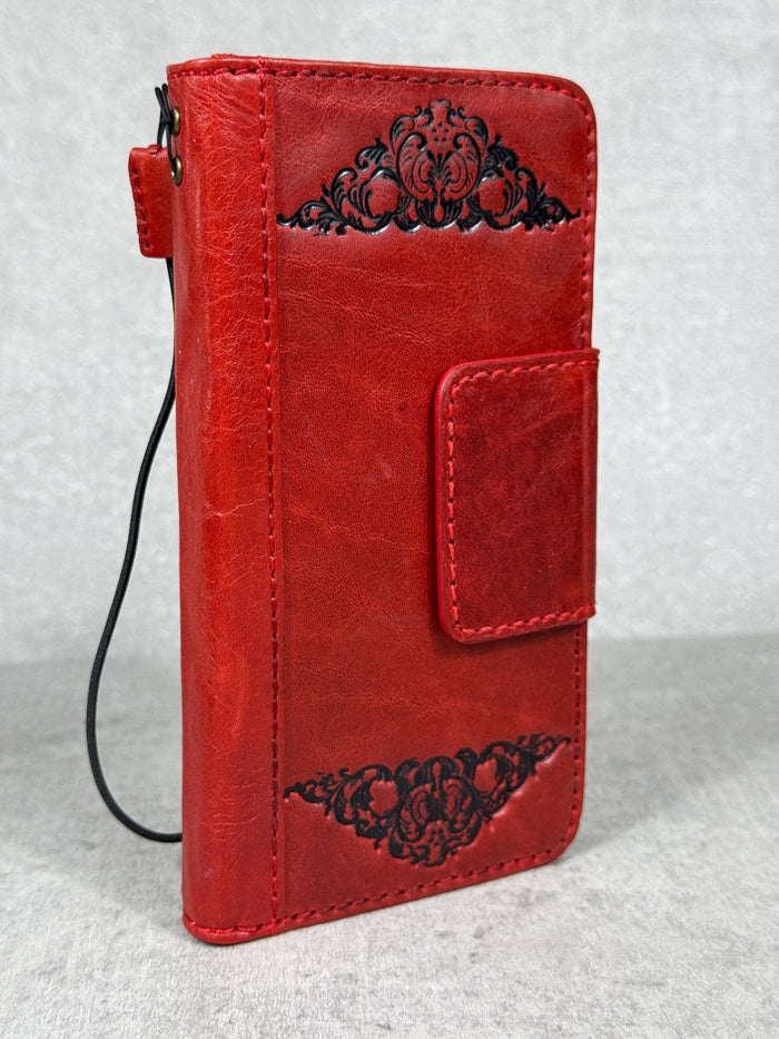 Handmade Leather Wallet Book Cover for Galaxy Z Fold 2/3/4/5/6/7