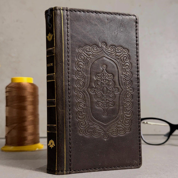 Handmade Leather Wallet Case: Floral Book Design for Galaxy S26/S22/S23/S24/S25