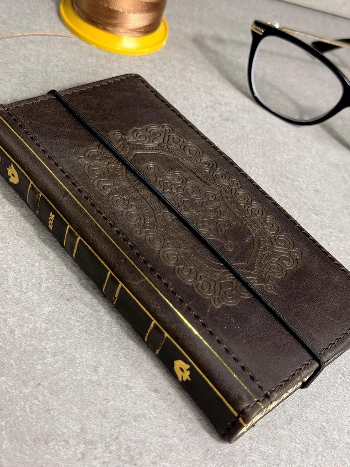Handmade Leather Wallet Case: Floral Book Design for Galaxy S26/S22/S23/S24/S25