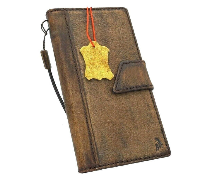 Handmade Leather Wallet Case for Galaxy - Magnetic, Card Slots
