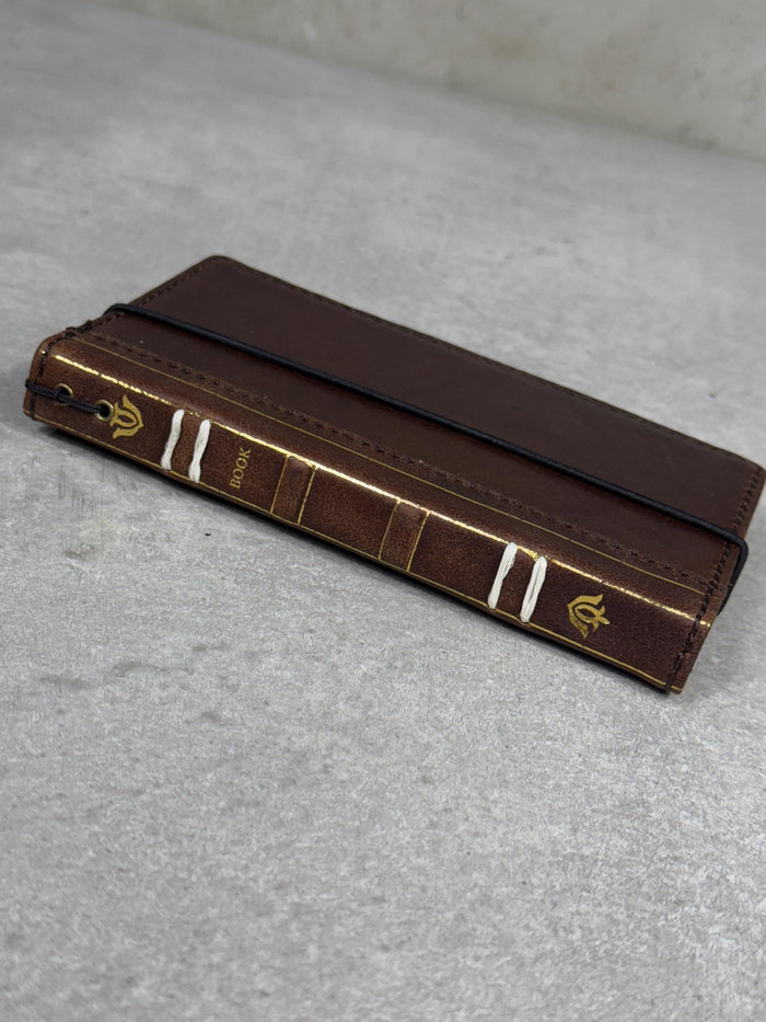 Handmade Leather Wallet Case for Galaxy: Book Design, Card Slots, Wireless Charge