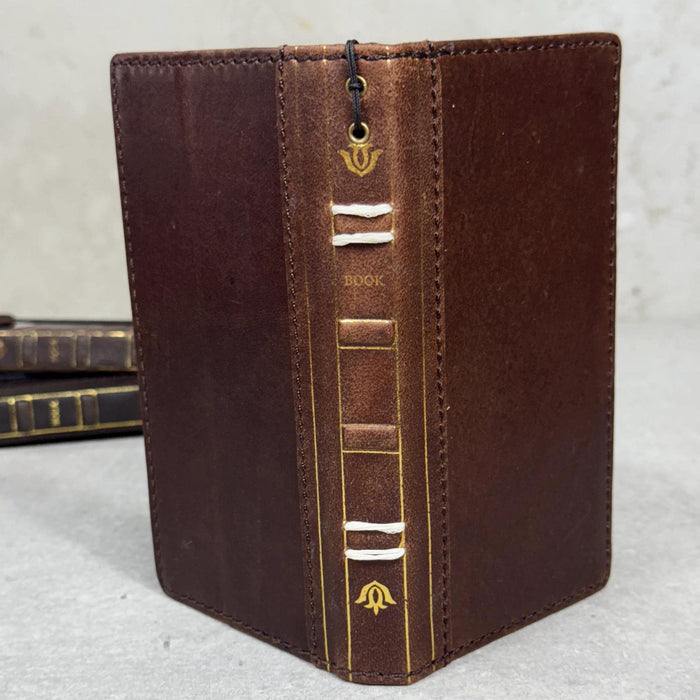 Handmade Leather Wallet Case for Galaxy: Book Design, Card Slots, Wireless Charge
