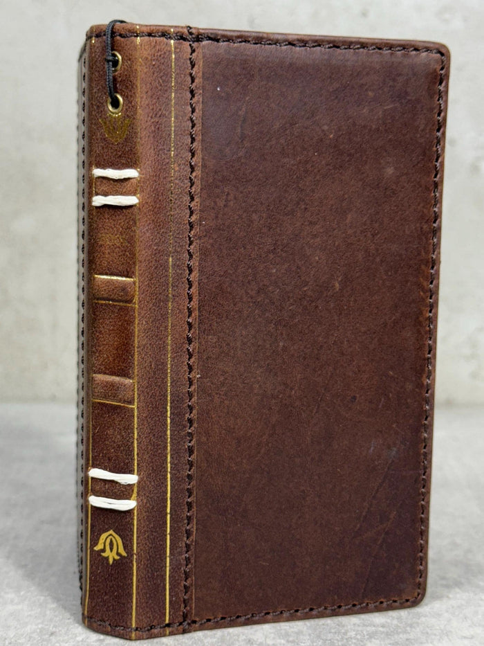 Handmade Leather Wallet Case for Galaxy: Book Design, Card Slots, Wireless Charge