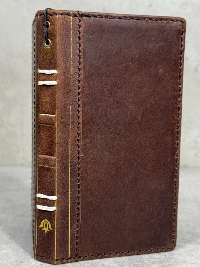 Handmade Leather Wallet Case for Galaxy: Book Design, Card Slots, Wireless Charge