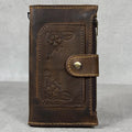 Handmade Leather Wallet Case for Galaxy: Book Design, Card Slots