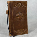 Handmade Leather Wallet Case for Galaxy: Book Design, Card Slots
