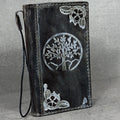 Handmade Leather Wallet Case for Galaxy: Book Design, Card Slots