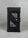 Handmade Leather Wallet Case for Galaxy: Book Design, Card Slots