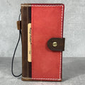 Handmade Leather Wallet Case for Galaxy: Book Design, Card Slots