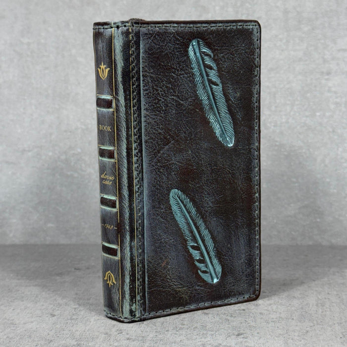 Handmade Leather Wallet Case for Galaxy: Book Design, Card Slots