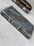 Handmade Leather Wallet Case for Galaxy: Book Design, Card Slots
