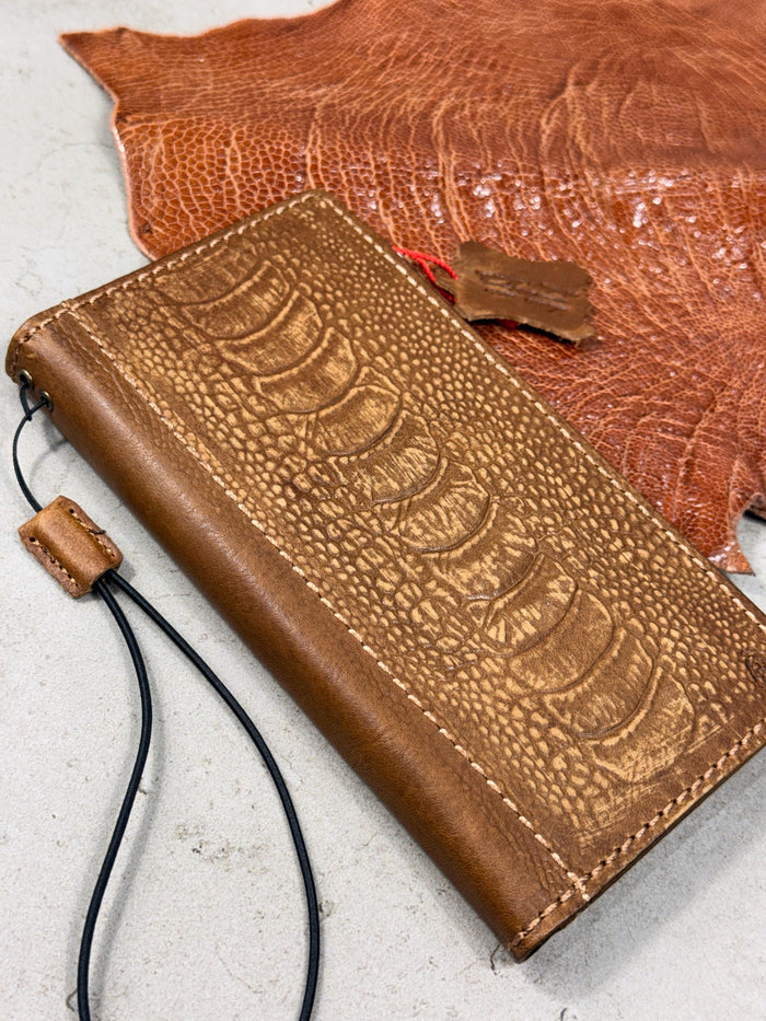 Handmade Leather Wallet Case for Galaxy: Book Design, Card Slots