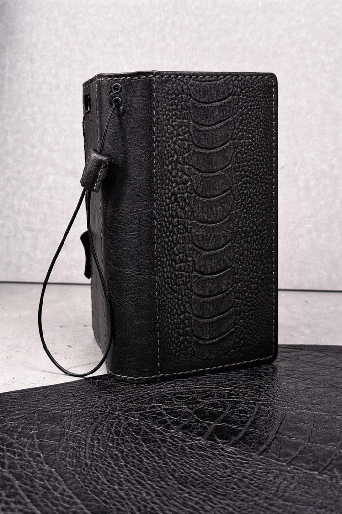 Handmade Leather Wallet Case for Galaxy: Book Design, Card Slots