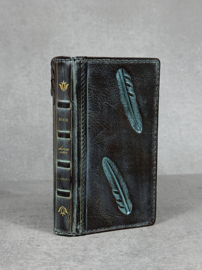 Handmade Leather Wallet Case for Galaxy: Book Design, Card Slots