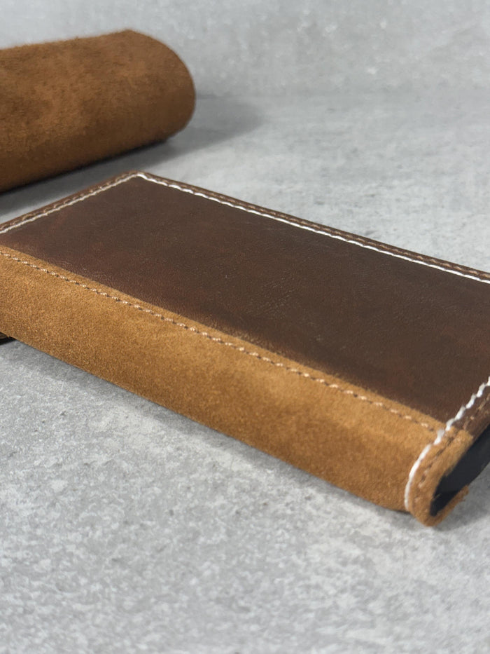 Handmade Leather Wallet Case for Galaxy: Book Design, Card Slots