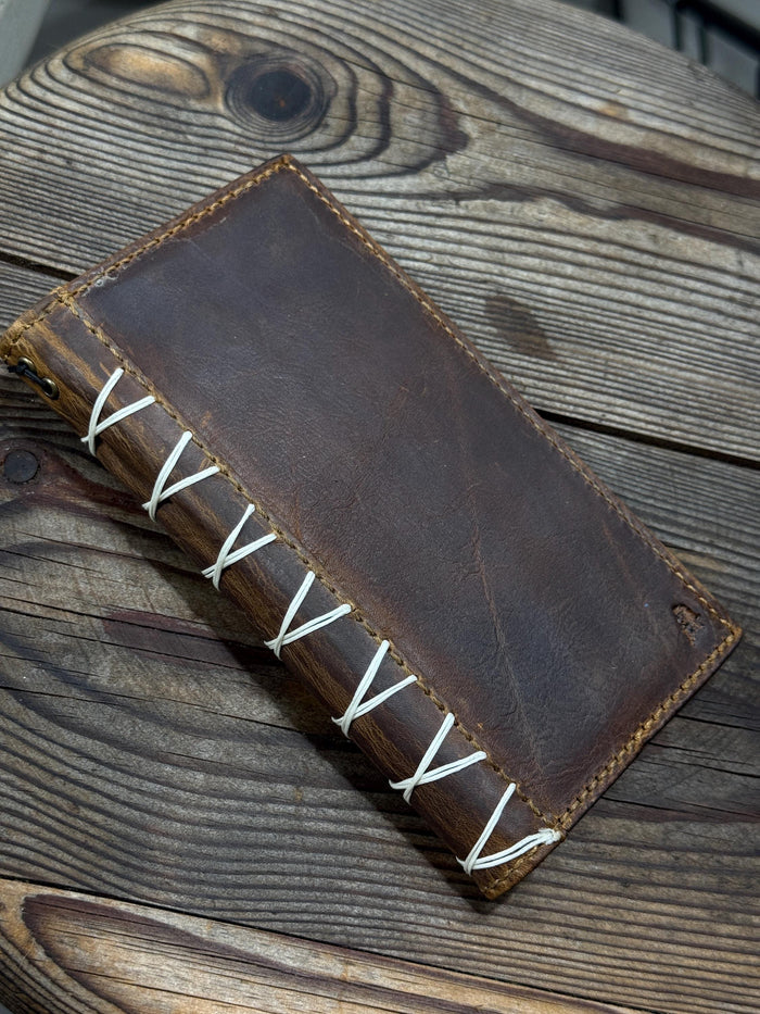 Handmade Leather Wallet Case for Galaxy: Book Design, Card Slots