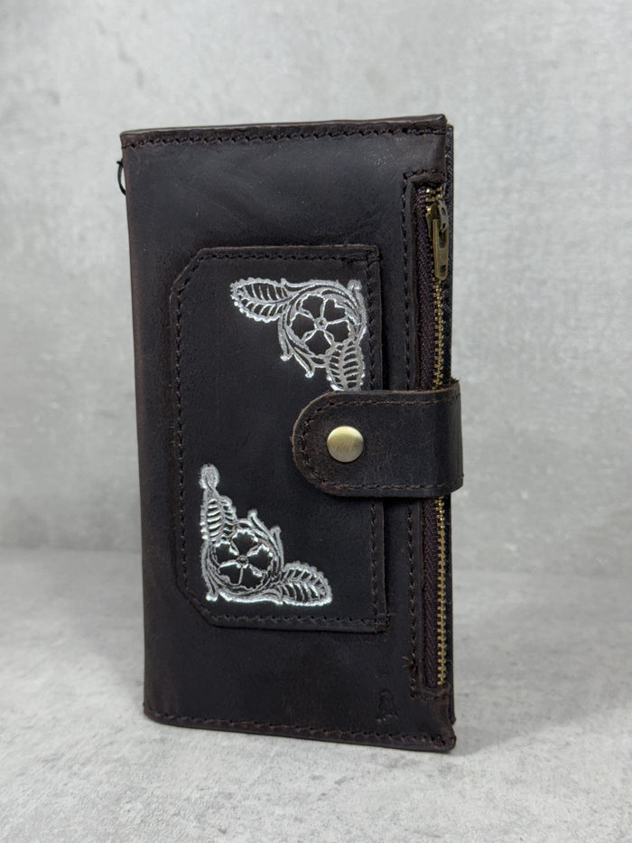 Handmade Leather Wallet Case for Galaxy: Book Design, Card Slots