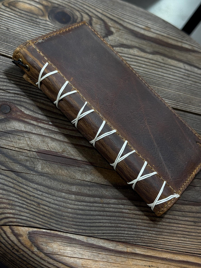 Handmade Leather Wallet Case for Galaxy: Book Design, Card Slots