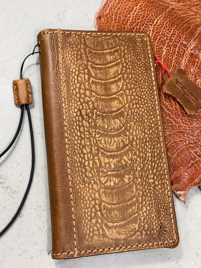 Handmade Leather Wallet Case for Galaxy: Book Design, Card Slots