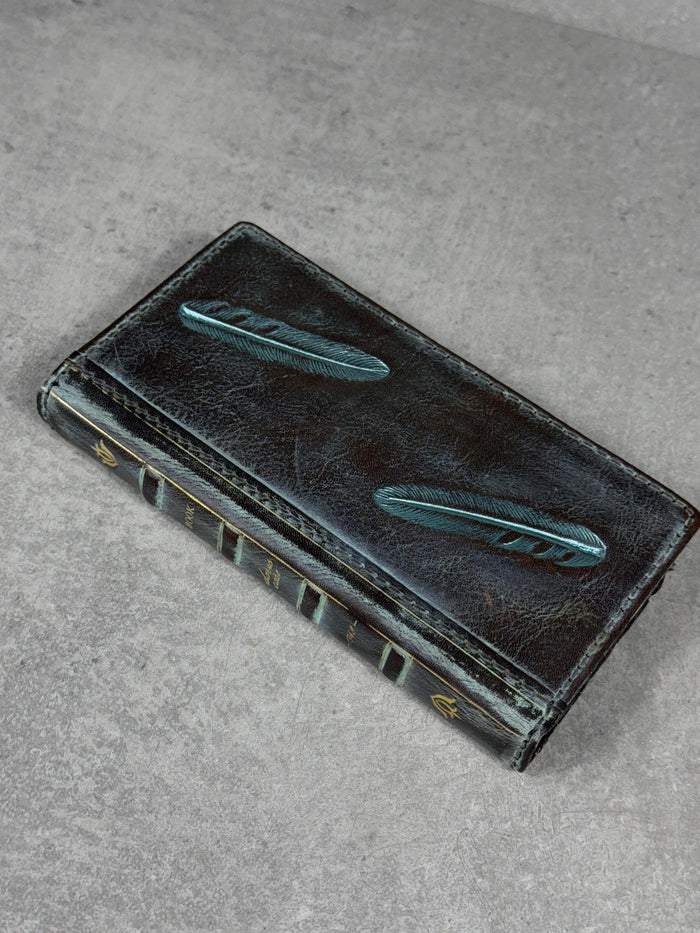 Handmade Leather Wallet Case for Galaxy: Book Design, Card Slots