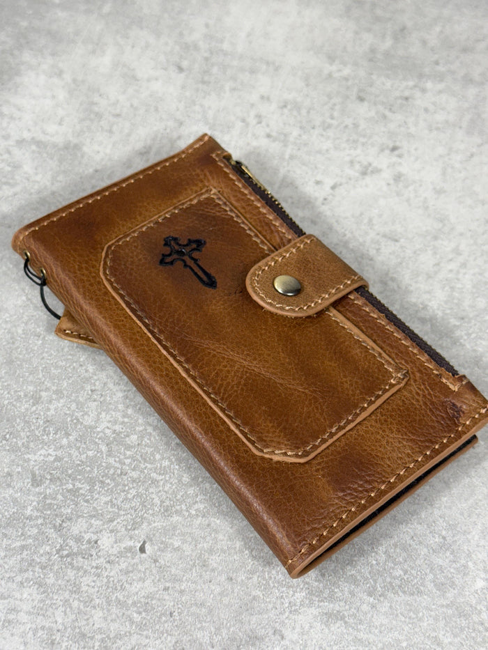 Handmade Leather Wallet Case for Galaxy: Book Design, Card Slots