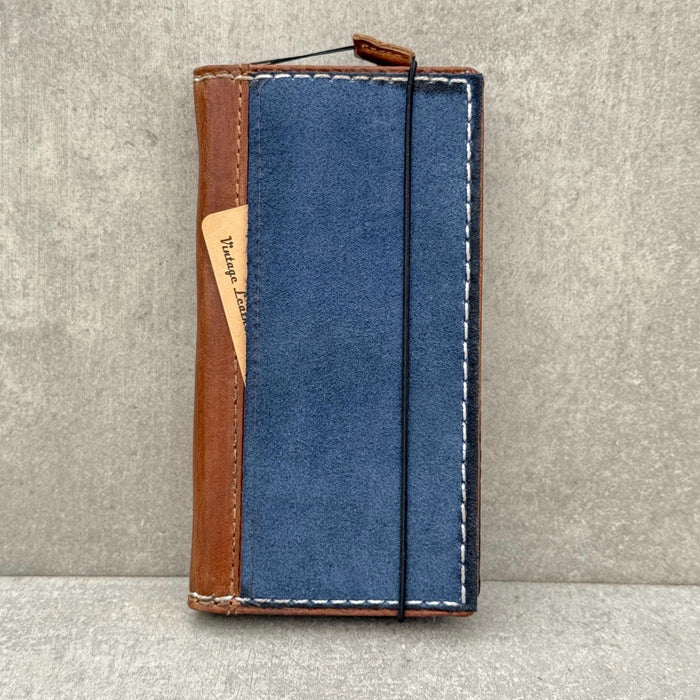 Handmade Leather Wallet Case for Galaxy: Book Design with Card Slots