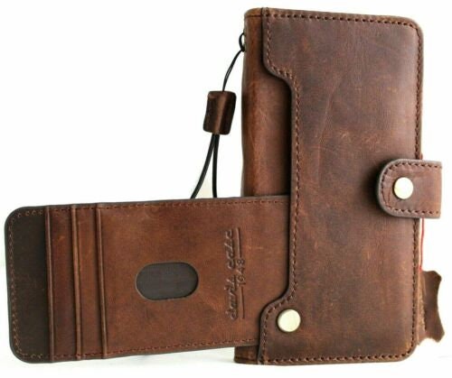 Handmade Leather Wallet Case For Galaxy S21 S22 S23 S24 S25 S26 Ultra, Card Slots