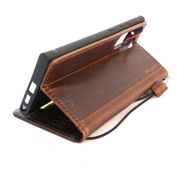 Handmade Leather Wallet Case for Galaxy S21 S22 S23 S24 Ultra Note 10 20