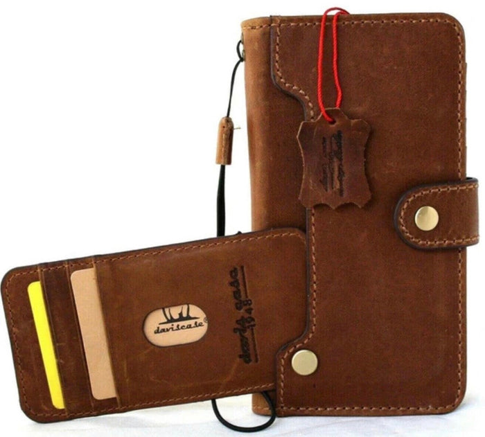 Handmade Leather Wallet Case for Galaxy S21 S22 S23 S24 Ultra Note 20