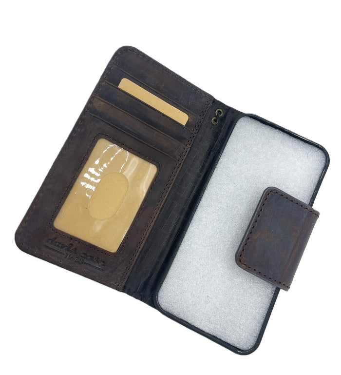 Handmade Leather Wallet Case for Galaxy S22 S23 S24 Ultra FE Note A Series