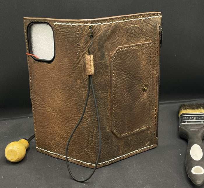 Handmade Leather Wallet Case for Galaxy Vivo X Fold 3 Pro