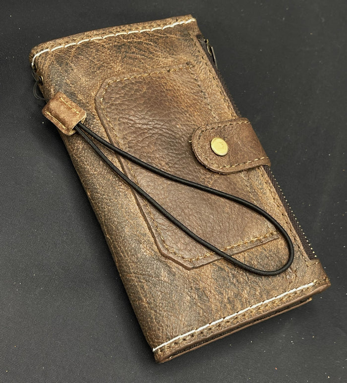 Handmade Leather Wallet Case for Galaxy Vivo X Fold 3 Pro