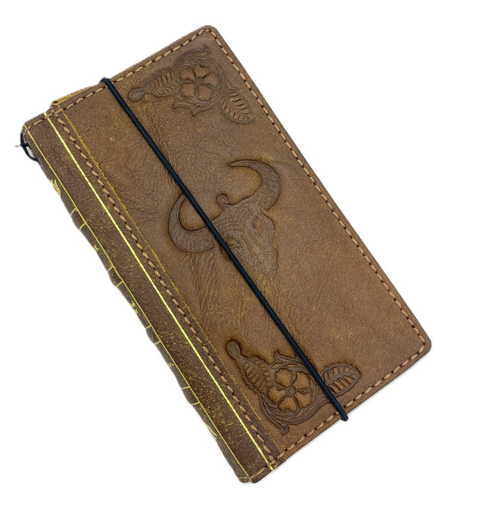 Handmade Leather Wallet Case for Galaxy Z Fold 2/3/4/5/6/7 - Art Book Design
